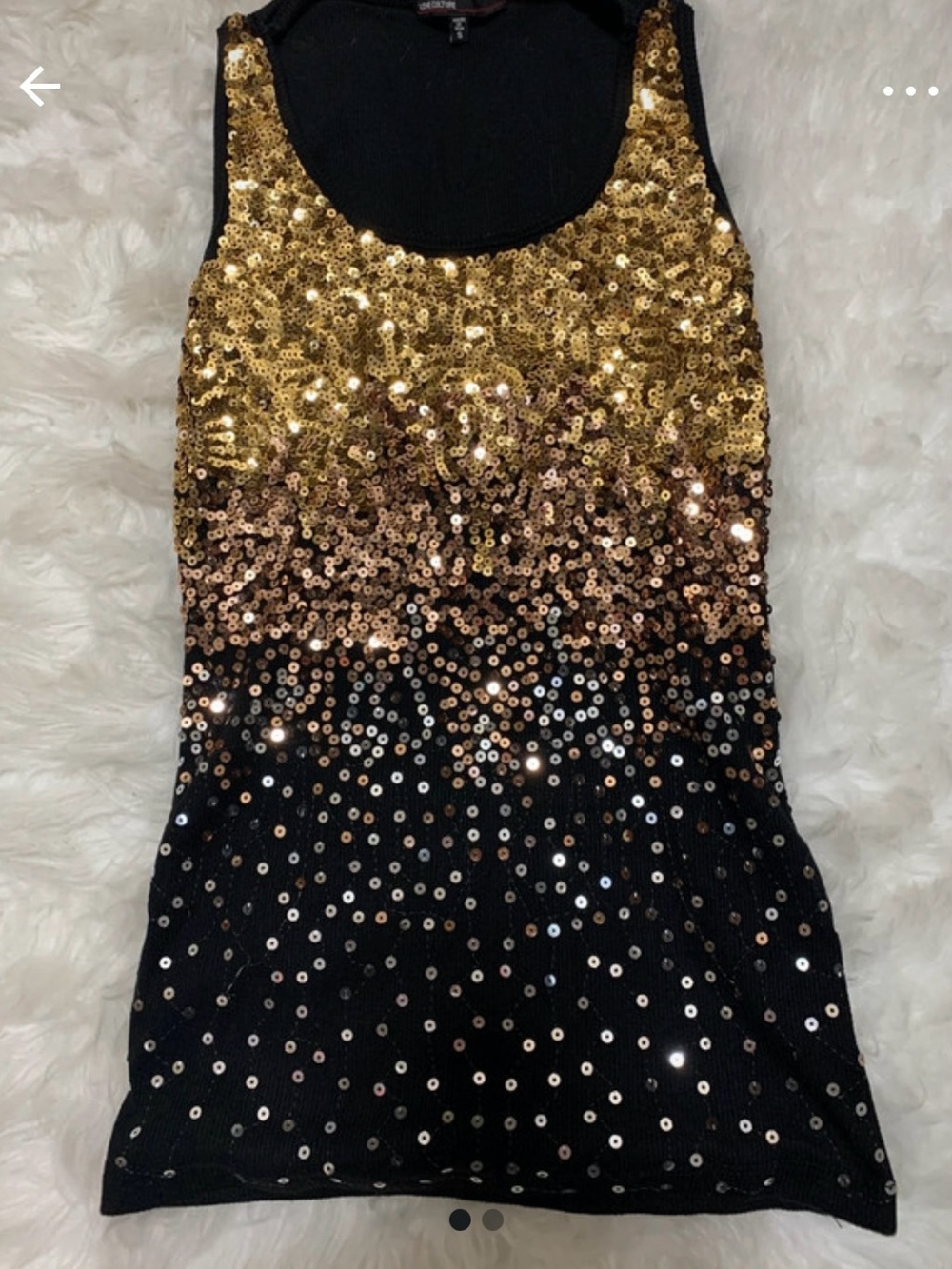 Love Culoure Sequined Gold and Black Sleeveless Tank Top